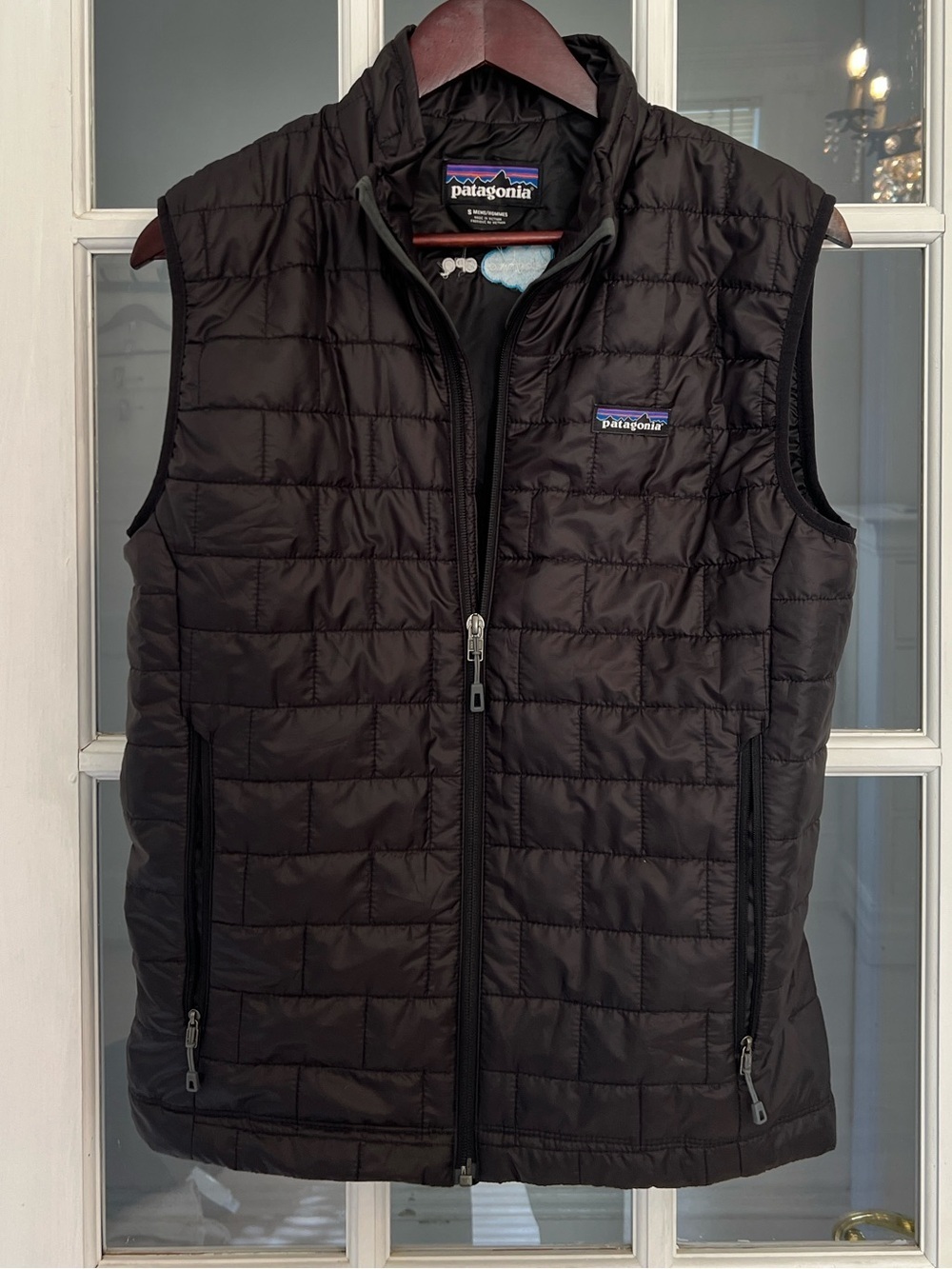 PATAGONIA Men’s Black Quilted Nano Puffer Full Zip Vest Size S